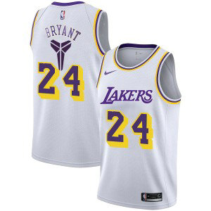 NBA Lakers 24 Kobe Bryant White Nike Men Jersey 1