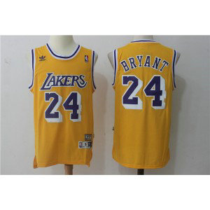 NBA Lakers 24 Kobe Bryant Yellow Hardwood Classics Men Jersey