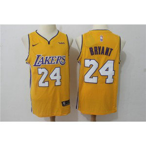 NBA Lakers 24 Kobe Bryant Yellow Nike Swingman Men Jersey