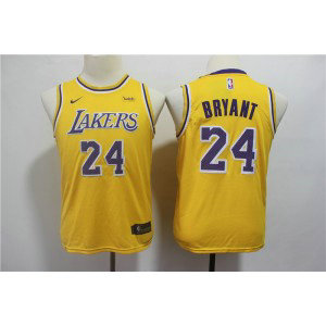 NBA Lakers 24 Kobe Bryant Yellow Nike Swingman Youth Jersey