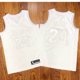 NBA Lakers 24 Kobe Triple White AF-100 Men Jersey