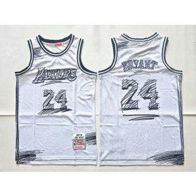 NBA Lakers 24 Kobe White Hardwood Classics Men Jersey