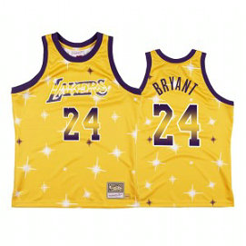 NBA Lakers 24 Yellow Kobe Hwc Starry Men Jersey