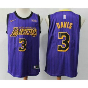 NBA Lakers 3 Anthony Davis Purple City Edition Nike Men Jersey