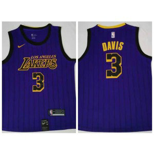 NBA Lakers 3 Anthony Davis Purple City Edition Nike Swingman Men Jersey