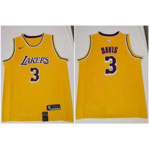 NBA Lakers 3 Anthony Davis Yellow Nike Swingman Men Jersey