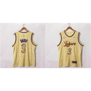 NBA Lakers 3 Davis Gold Nike Men Jersey