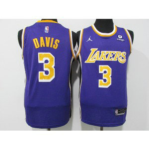 NBA Lakers 3 Davis Purple 75th Anniversary Men Jersey