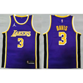 NBA Lakers 3 Davis Purple Jordan Men Jersey