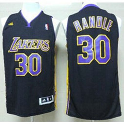 NBA Lakers 30 Julius Randle Black With Purple Revolution 30 Men Jersey