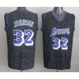 NBA Lakers 32 Magic Johnson Purple Crazy Light Men Jersey