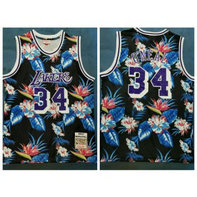 NBA Lakers 34 Shaquille O'Neal Black Fashion Hardwood Classics Men Jersey