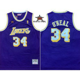NBA Lakers 34 Shaquille O'Neal Blue All Star Men Jersey