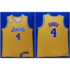 NBA Lakers 4 Alex Caruso Yellow Nike City Edition Men Jersey