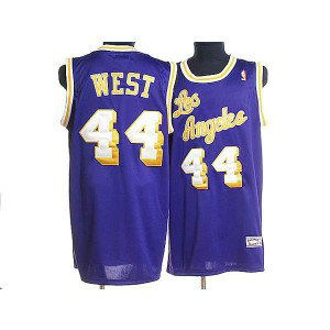 NBA Lakers 44 Jerry West Purple Throwback Men Jersey