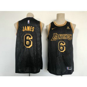 NBA Lakers 6 James Black Mamba 2021-22 New Season Nike Men Jersey