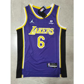 NBA Lakers 6 James Purple 2021-22 New Season Jordan Men Jersey
