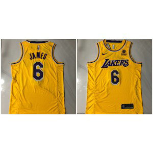 NBA Lakers 6 James Yellow 2021-22 Season Men Jersey