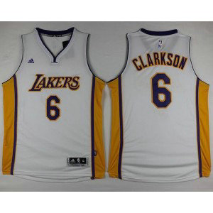 NBA Lakers 6 Jordan Clarkson White Men Jersey