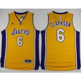 NBA Lakers 6 Jordan Clarkson Yellow Men Jersey