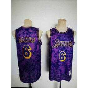 NBA Lakers 6 LeBron James 2022 Purple Lunar New Year Tiger CNY 4.0 HWC Basketball Men Jersey