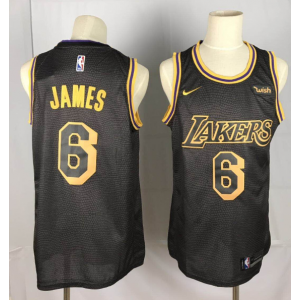 NBA Lakers 6 LeBron James Black City Edition Nike Men Jersey