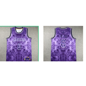 NBA Lakers 6 LeBron James Purple Nike Men Jersey