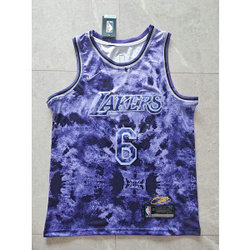 NBA Lakers 6 LeBron James Purple Nike Men Jersey