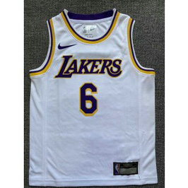 NBA Lakers 6 LeBron James White Youth Jersey NBA Lakers 6 LeBron James White Youth Jersey