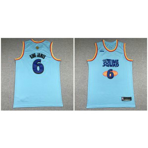 NBA Lakers 6 LeBron King James Space Jam Tune Squad Blue Men Jersey