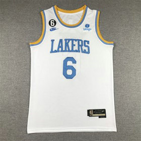 NBA Lakers 6 Lebron James White 2022-23 New Men Jersey 1