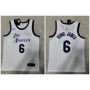 NBA Lakers 6 Lebron James White 2022-23 Nike Men Jersey