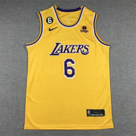 NBA Lakers 6 Lebron James Yellow 2022-23 City Edition Nike Men Jersey