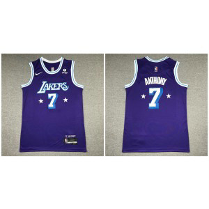 NBA Lakers 7 Anthony Purple 75th Anniversary Men Jersey