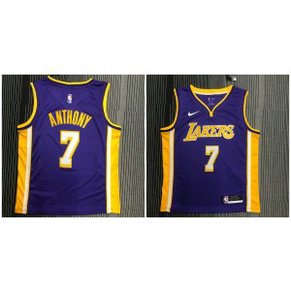 NBA Lakers 7 Carmelo Anthony Purple V Neck Nike Men Jersey