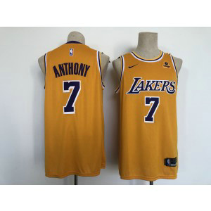 NBA Lakers 7 Carmelo Anthony Yellow 2021-21 New Season Nike Men Jersey