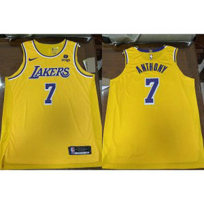NBA Lakers 7 Carmelo Anthony Yellow New AU Style Men Jersey