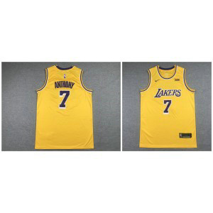 NBA Lakers 7 Carmelo Anthony Yellow Nike Men Jersey