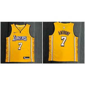 NBA Lakers 7 Carmelo Anthony Yellow Nike Star Men Jersey