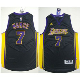 NBA Lakers 7 Larry Nance Black(Purple ) Men Jersey