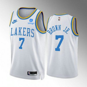 NBA Lakers 7 Troy Brown Jr. 2022-23 White Classic Edition Nike Men Jersey