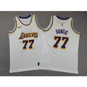 NBA Lakers 77 Luka Don?i? White Nike Youth Jersey