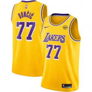NBA Lakers 77 Luka Don?i? Yellow 2024 Icon Edition Nike Men Jersey