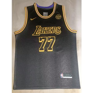 NBA Lakers 77 Luka Doncic Black City Nike Men Jersey