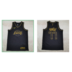NBA Lakers 77 Luka Doncic Black Nike Men Jersey