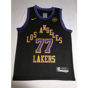 NBA Lakers 77 Luka Doncic Black Nike Men Jersey
