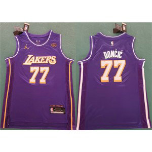 NBA Lakers 77 Luka Doncic Purple 2025 Statement Edition Jordan Men Jersey