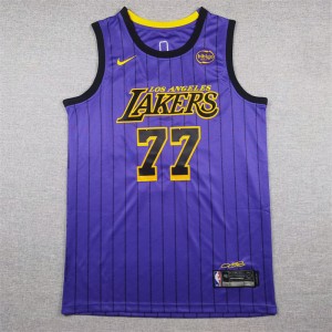 NBA Lakers 77 Luka Doncic Purple City Nike Men Jersey