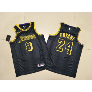 NBA Lakers 8 & 24 Kobe Bryant Black Mamba Swingman Men Jersey