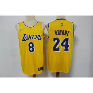 NBA Lakers 8 24 Bryant Yellow 75th Anniversary Men Jersey